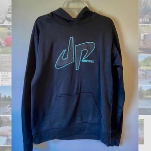 Youth XL Dude Perfect hooded sweatshirt - black w/ teal.